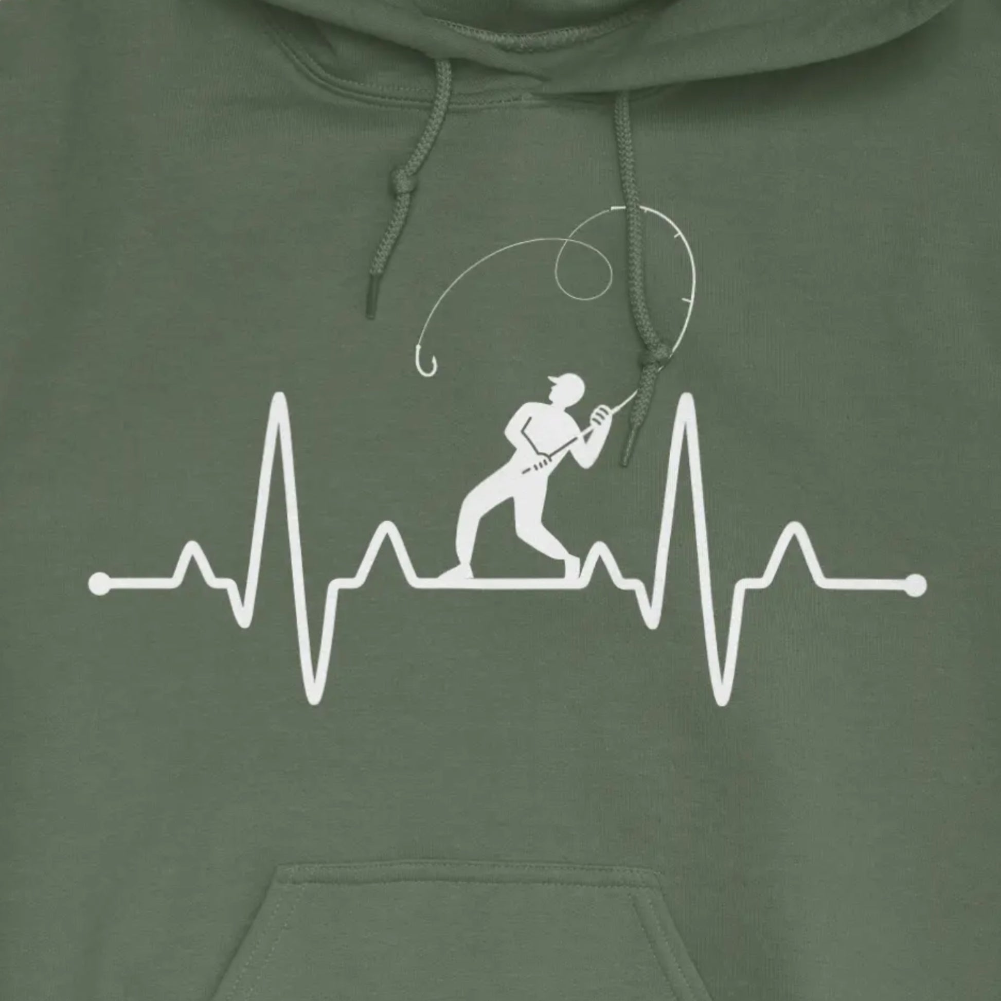 Military Green, Fisherman's Heart Line Hoodie – fish-room