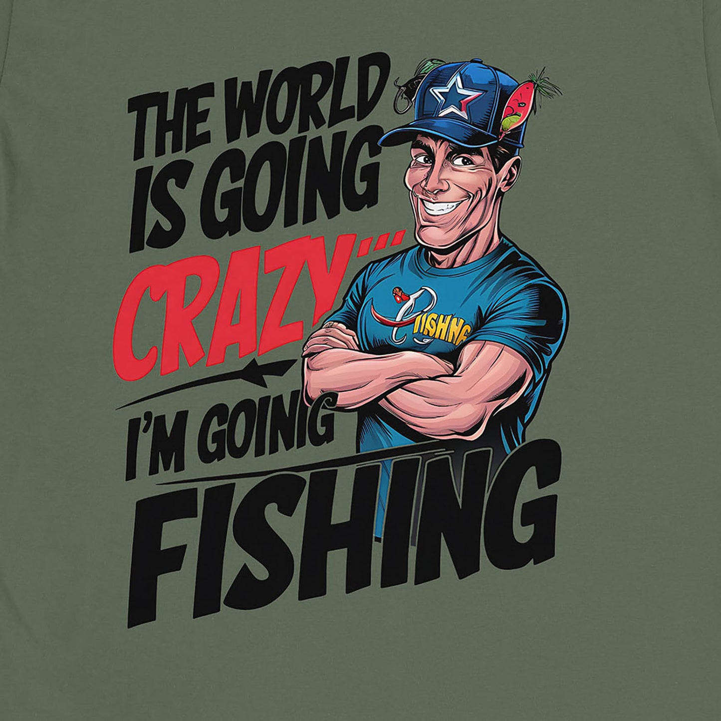 Military Green, I'm going fishing Tee – fish-room