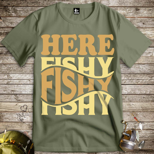 Here Fishy Fishy Tee-funny fishing t shirt-FISH-ROOM LLC