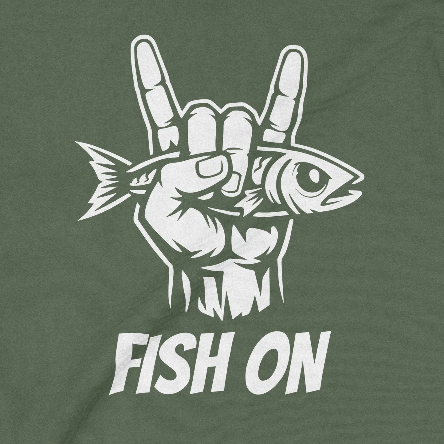 Military Green, Fish On Sweatshirt – fish-room