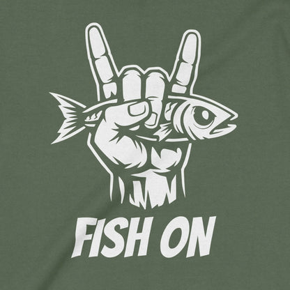 Military Green, Fish On Sweatshirt – fish-room