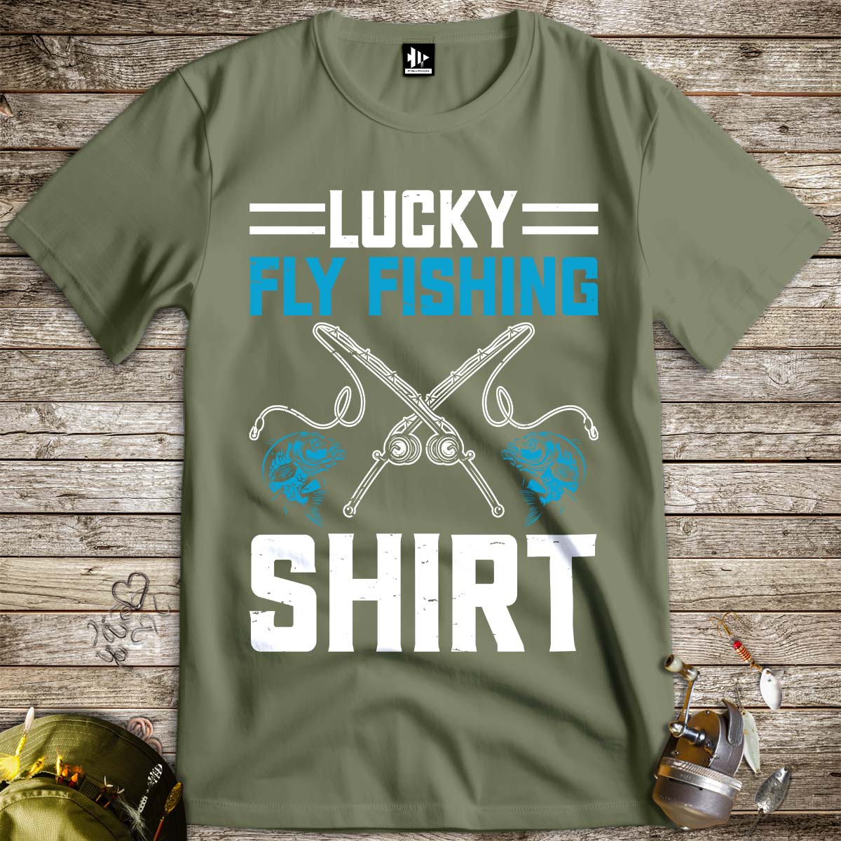 Lucky Fly Fishing Tee-funny fishing t shirt-FISH-ROOM LLC