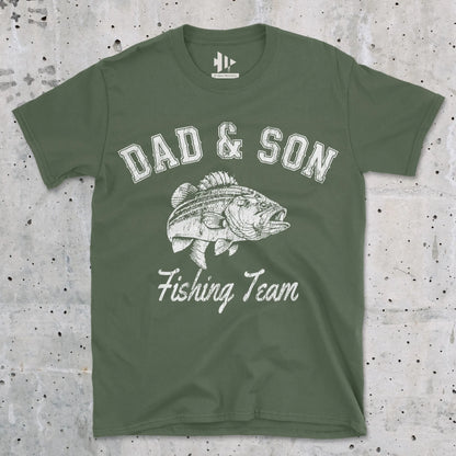 Military Green, Dad and Son Fishing Team Tee – fish-room