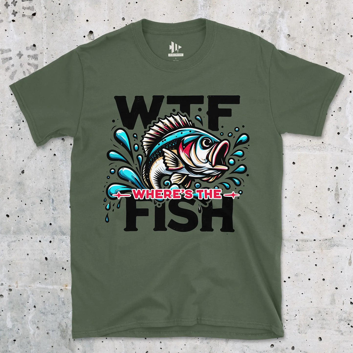 Military Green, WTF: Where's the Fish?  Tee – fish-room