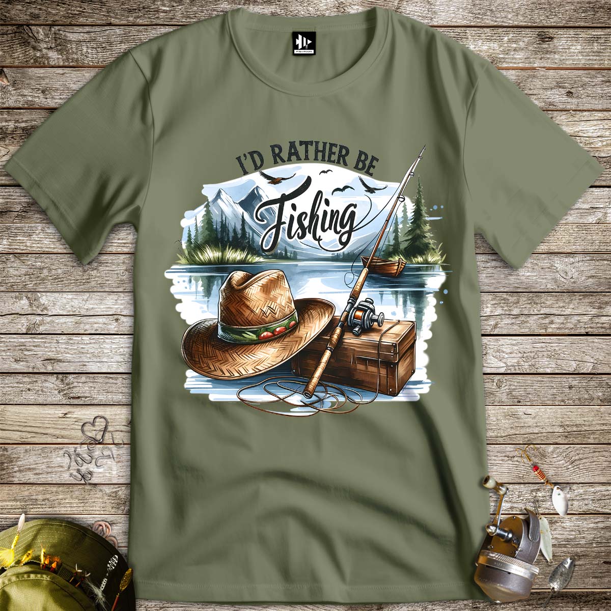 I'd Rather Be Fishing Tee-funny fishing t shirt-FISH-ROOM LLC