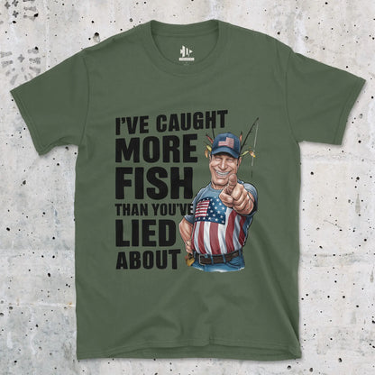 Military Green, I've Caught More Fish Than You Lied About USA Tee – fish-room