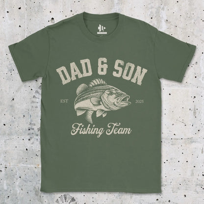Dad & Son Fishing Team Tee Military Green T-Shirt