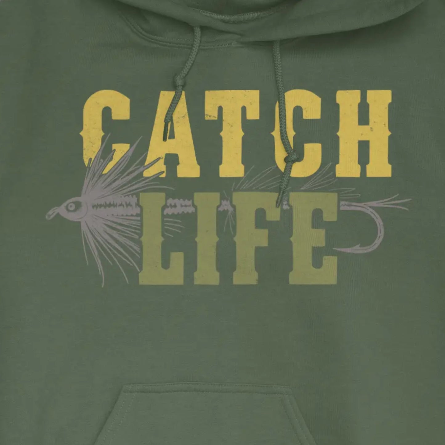 Military Green, Catch Life Hoodie – fish-room