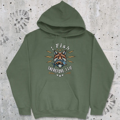 Military Green, I Fish, Therefore I Lie... A Little Hoodie – fish-room