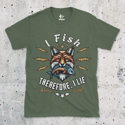 Military Green, I Fish, Therefore I Lie... A Little Tee – fish-room