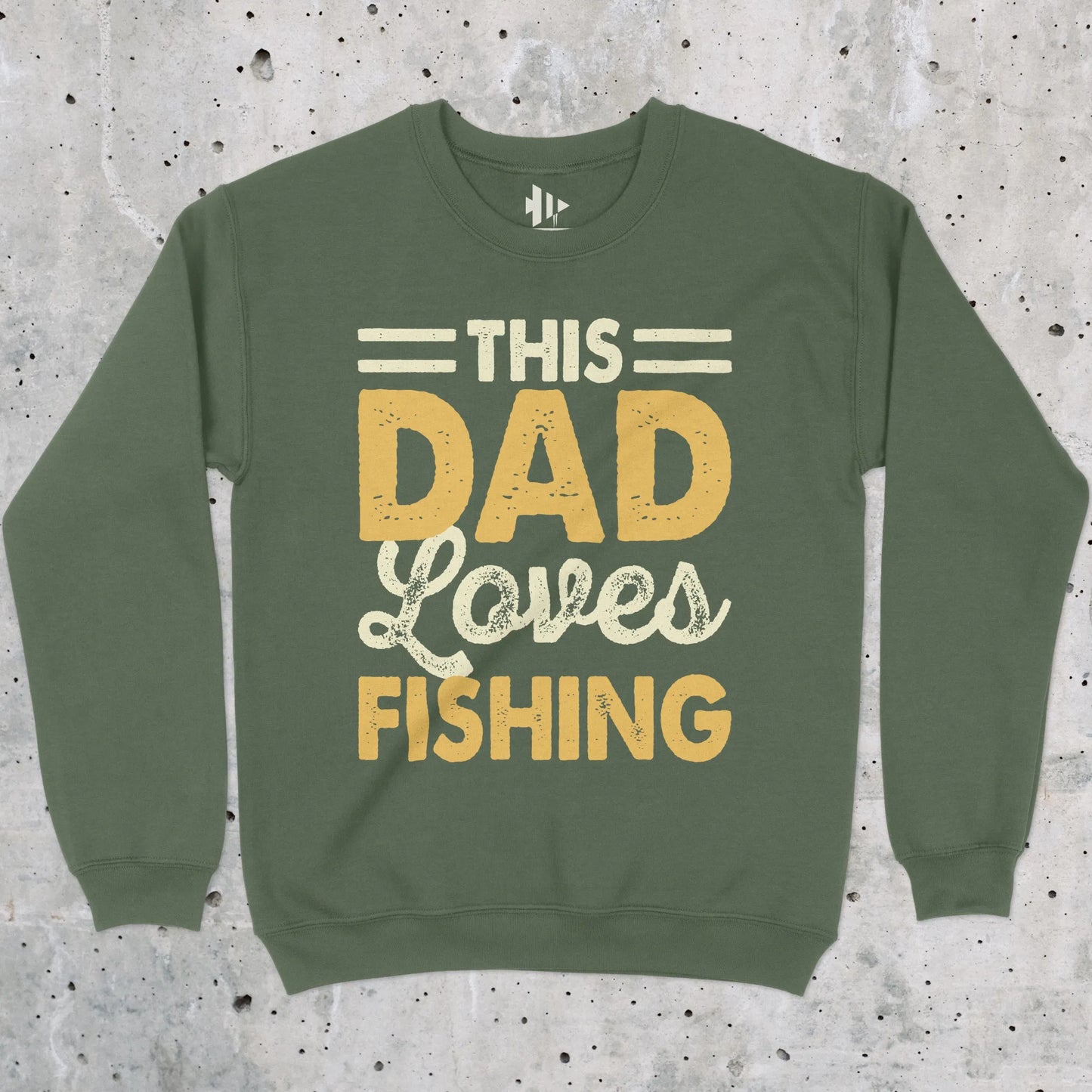 Military Green, This Dad Loves Fishing Crewneck Sweatshirt – fish-room