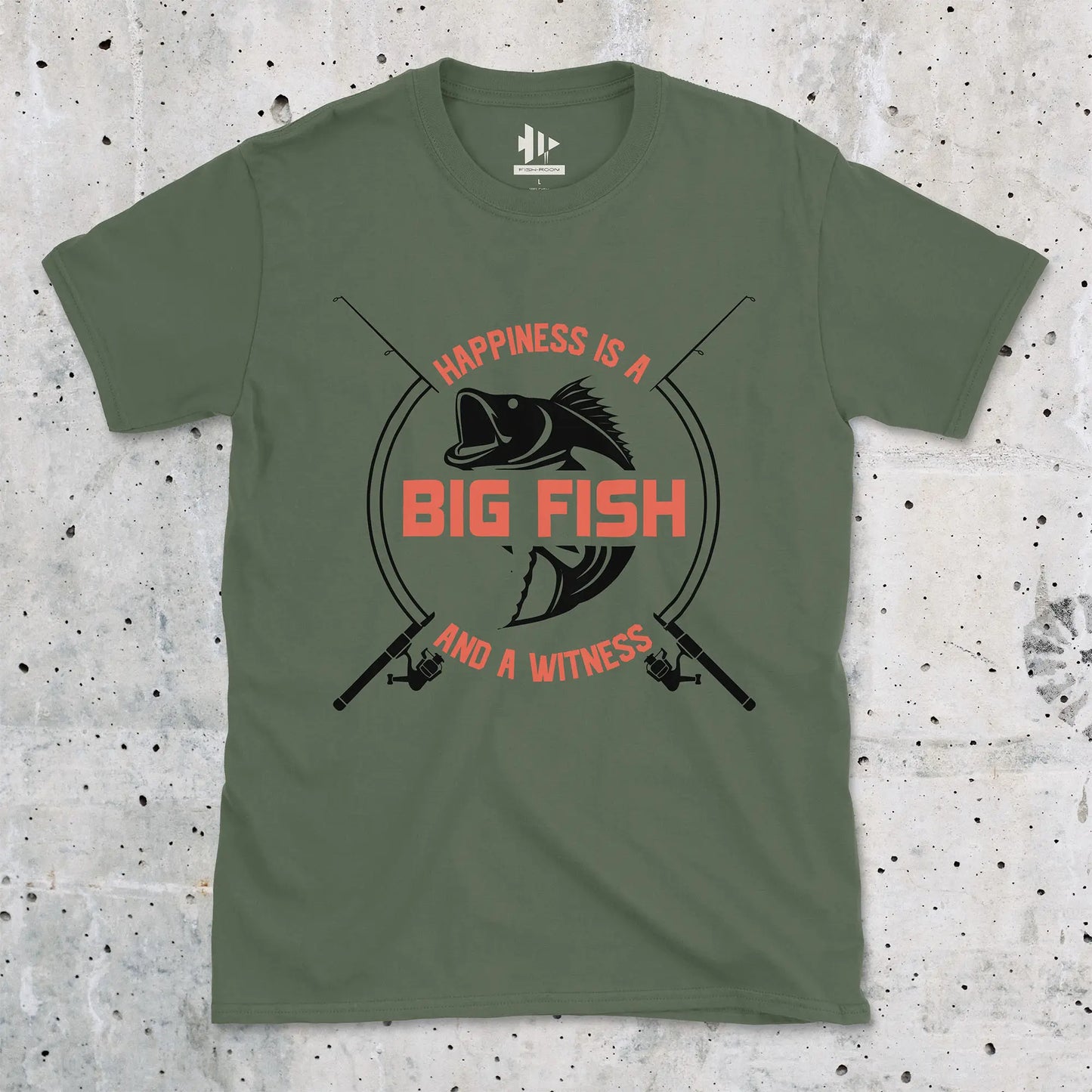 Military Green, Big Fish Happiness Tee – fish-room