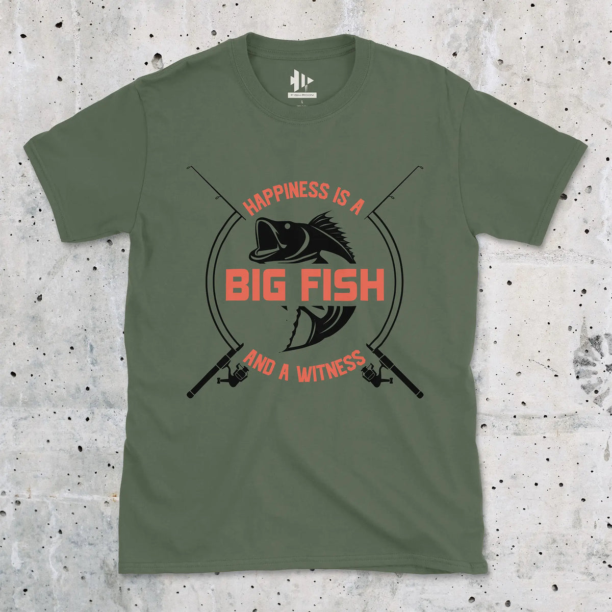Military Green, Big Fish Happiness Tee – fish-room