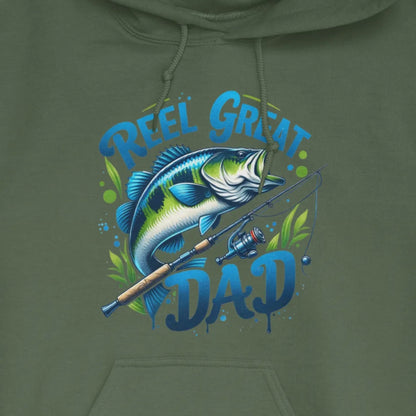 Military Green, Reel Great Dad Hoodie – fish-room