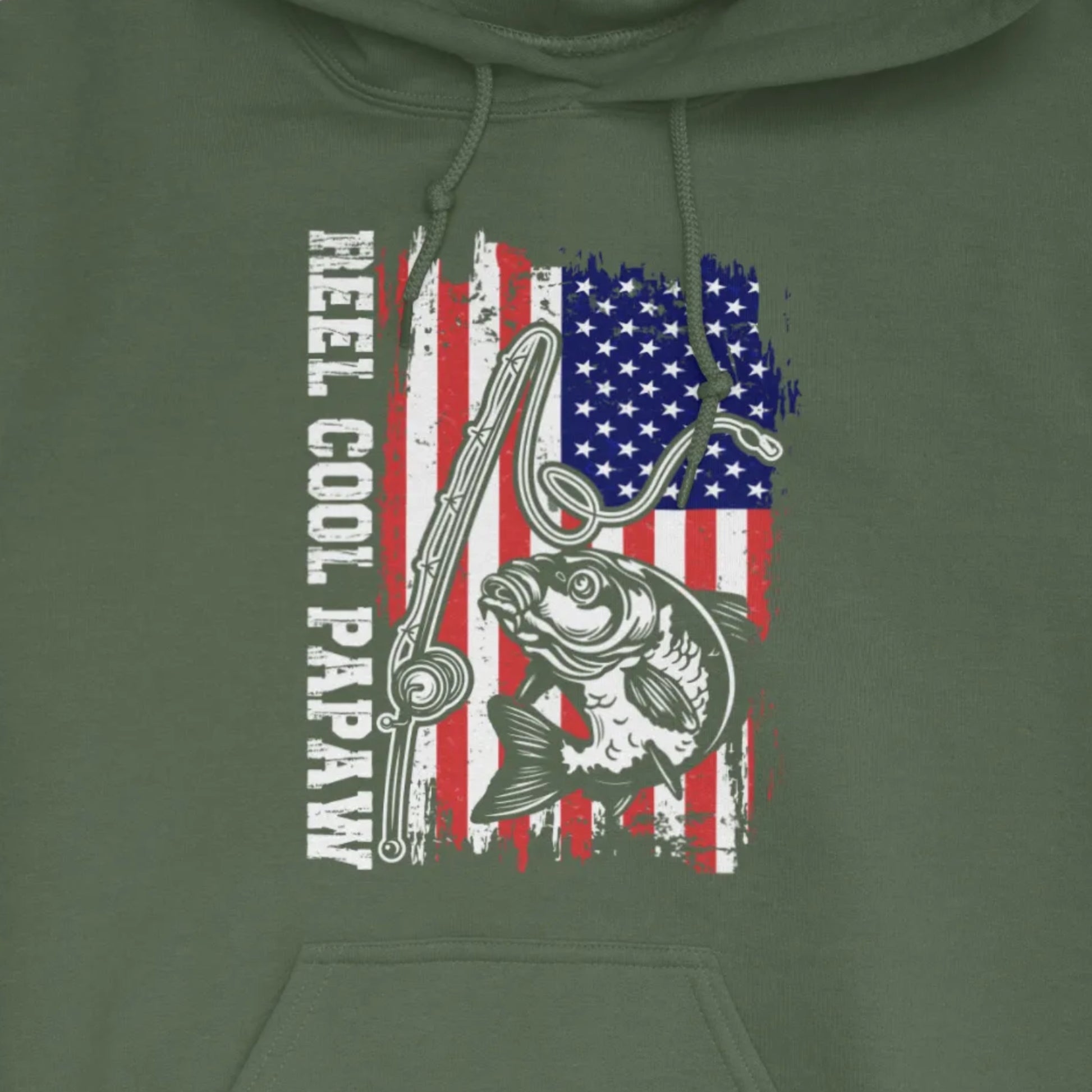 Military Green, Reel Cool Papaw Hoodie – fish-room