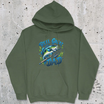 Military Green, Reel Great Dad Hoodie – fish-room