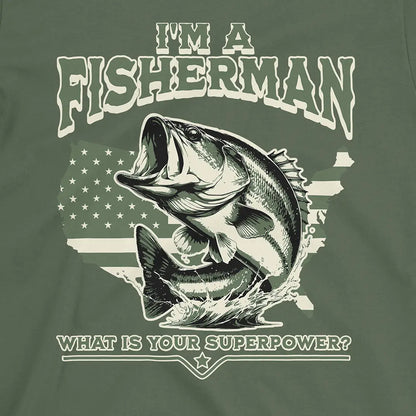 Fisherman Superpower Tee Military Green T-Shirt