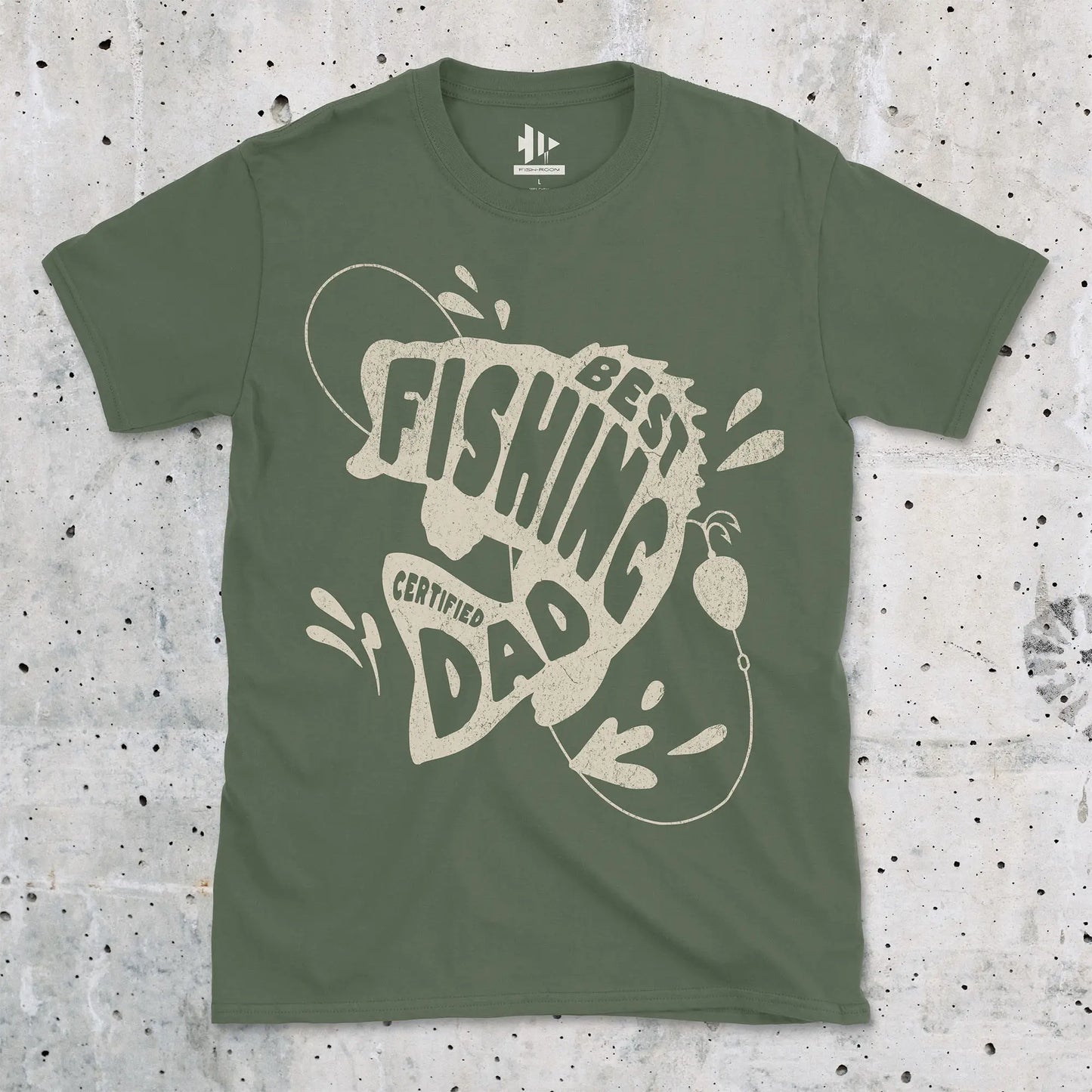 Military Green, Certified Best Fishing Dad Tee – fish-room
