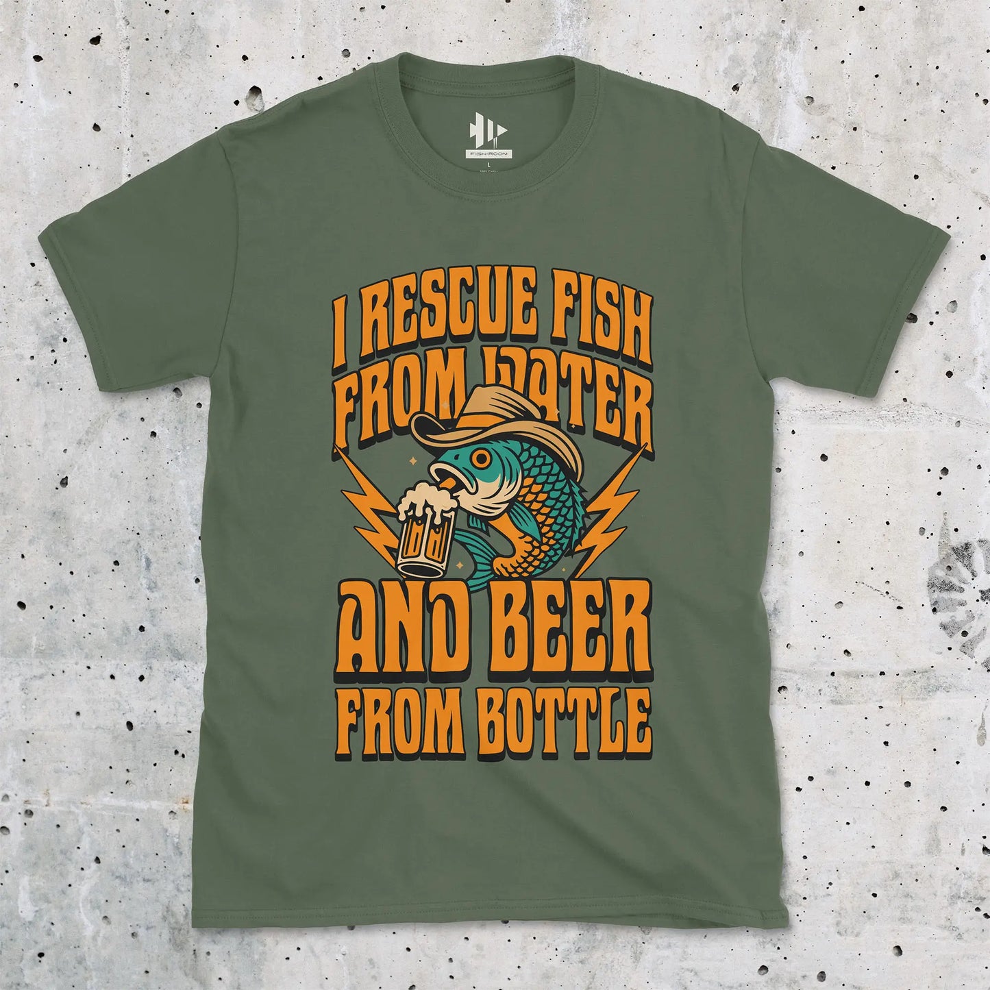 Beer & Bass – Classic Combo Tee Military Green T-Shirt