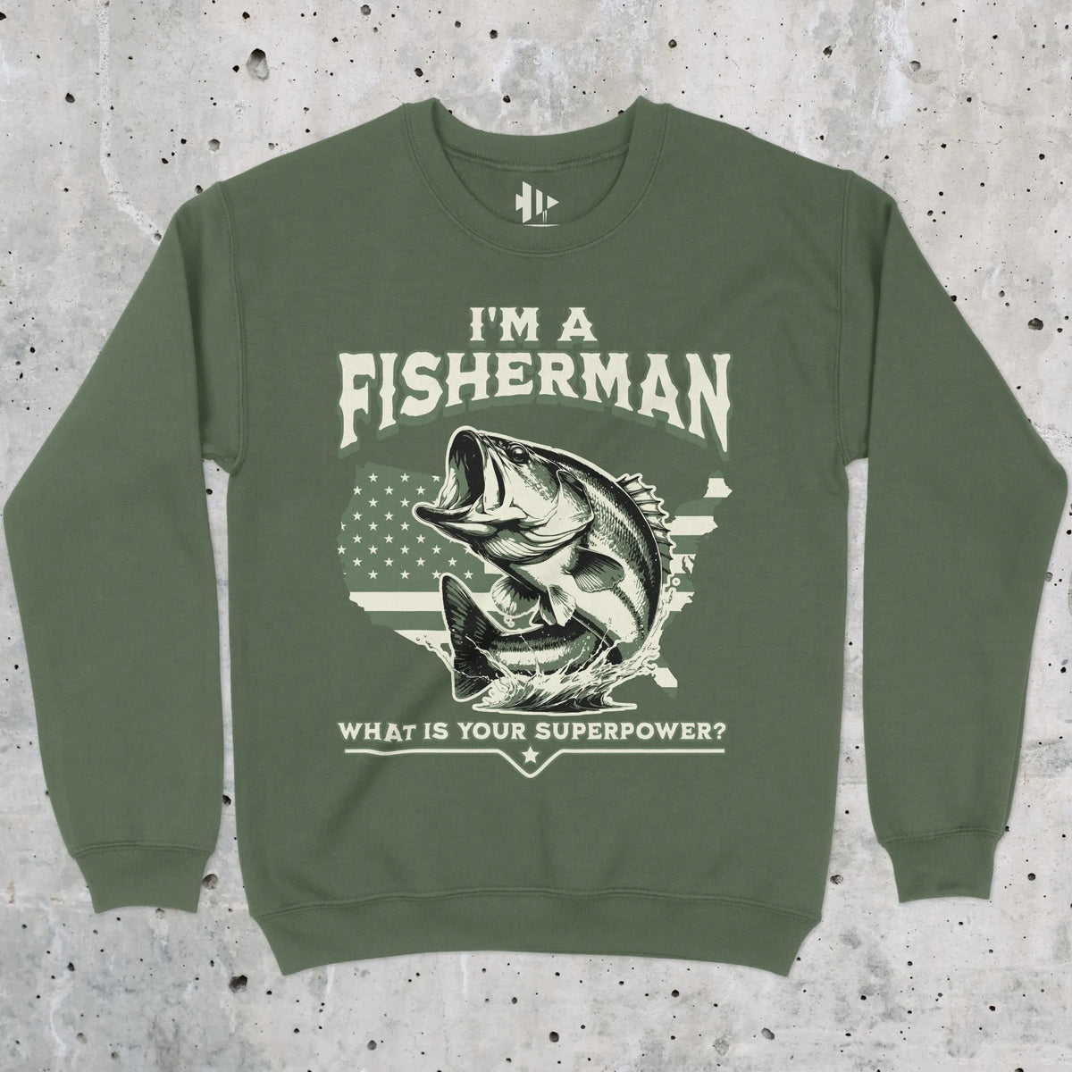 Military Green, Fisherman Superpower Sweatshirt – fish-room