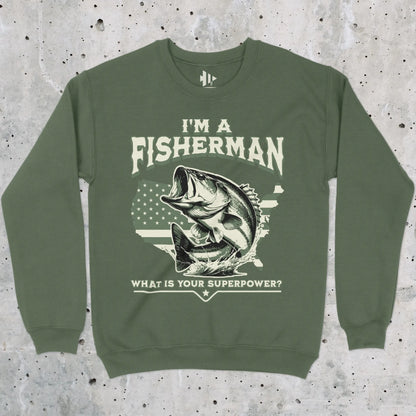 Military Green, Fisherman Superpower Sweatshirt – fish-room
