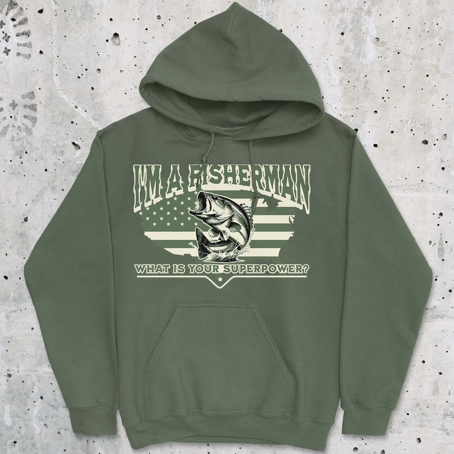 Military Green, Fisherman Superpower Hoodie – fish-room
