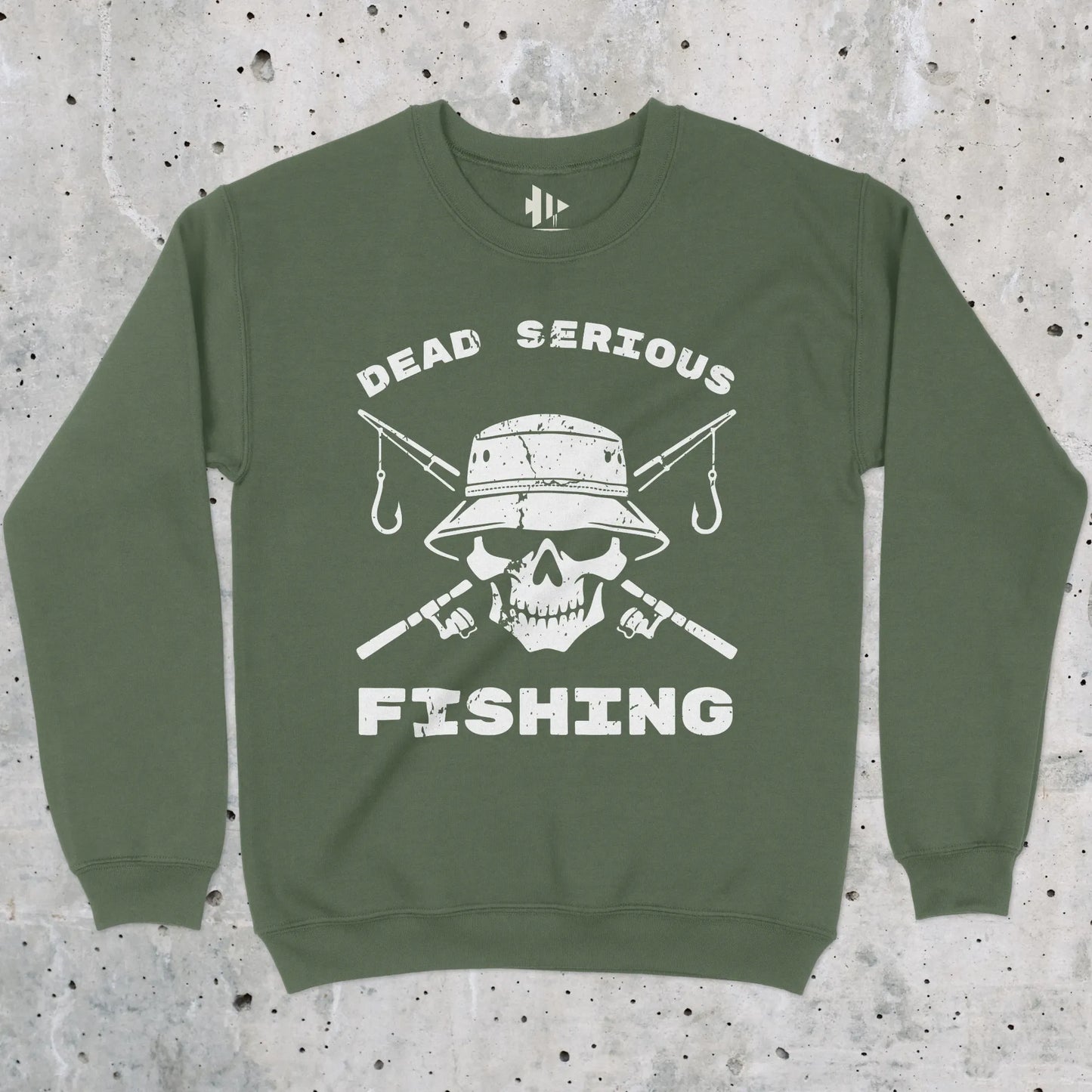 Military Green, Dead Serious Fishing Sweatshirt – fish-room