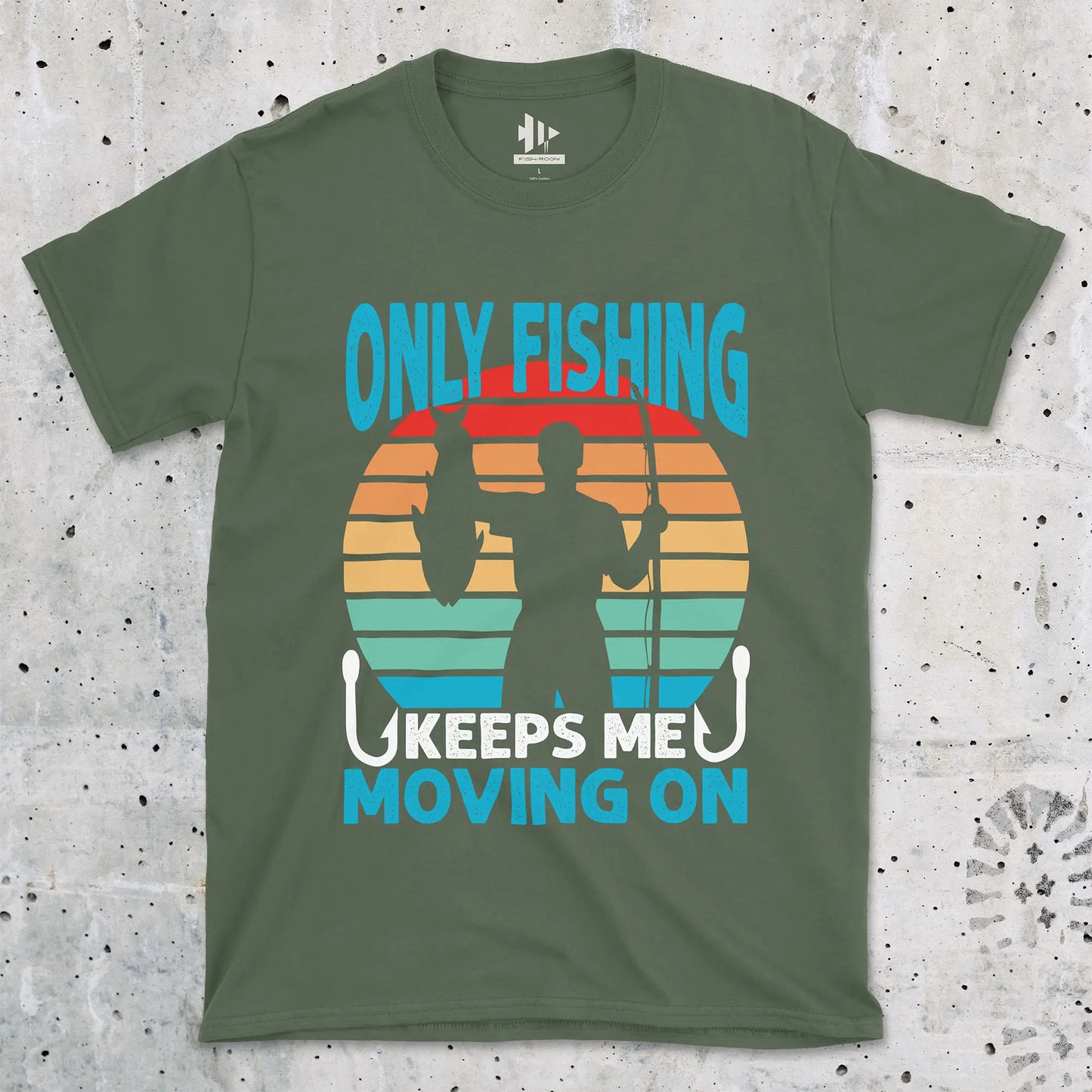 Military Green, Fishing Keep Me Moving Tee – fish-room