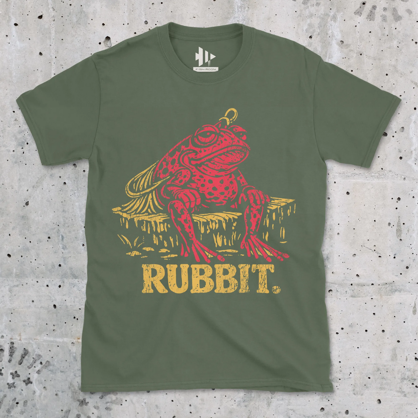 Military Green, Rubbit Frog Lure Fishing Tee – fish-room