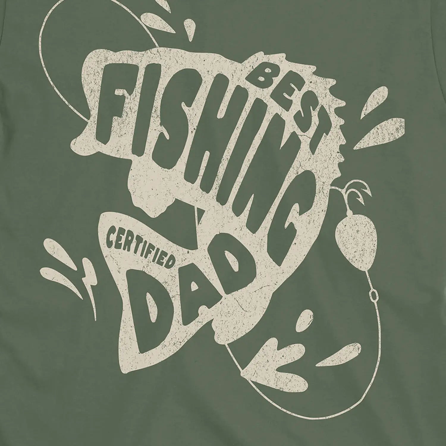 Military Green, Certified Best Fishing Dad Tee – fish-room