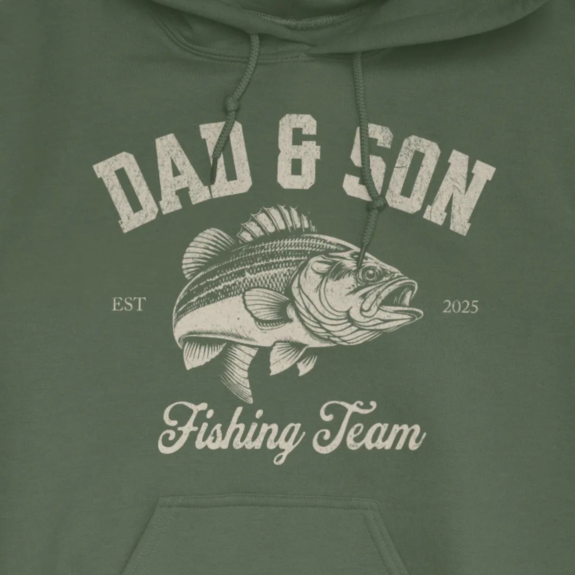 Military Green, Dad & Son Fishing Team Hoodie – fish-room
