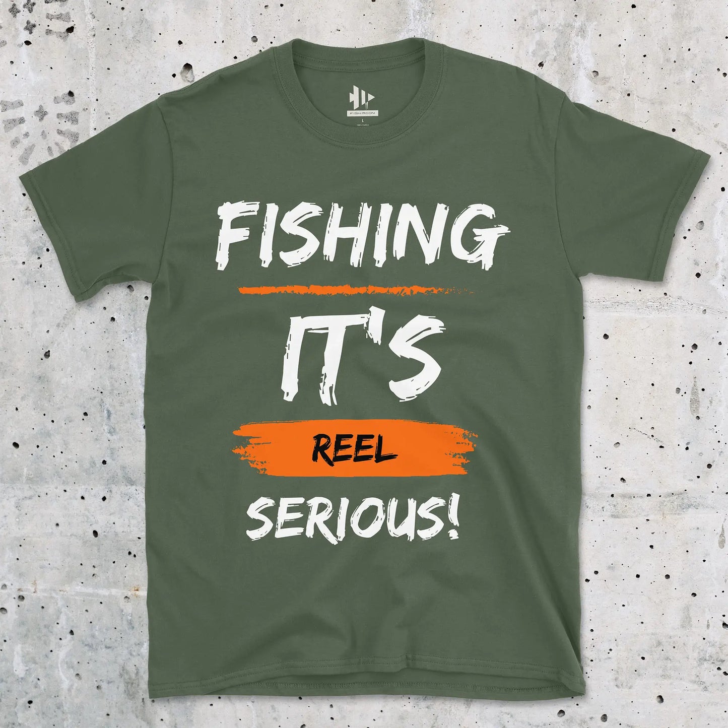 Military Green, Fishing, it's reel serious! Tee – fish-room