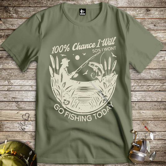 100% Fishing Day Tee-funny fishing t shirt-FISH-ROOM LLC