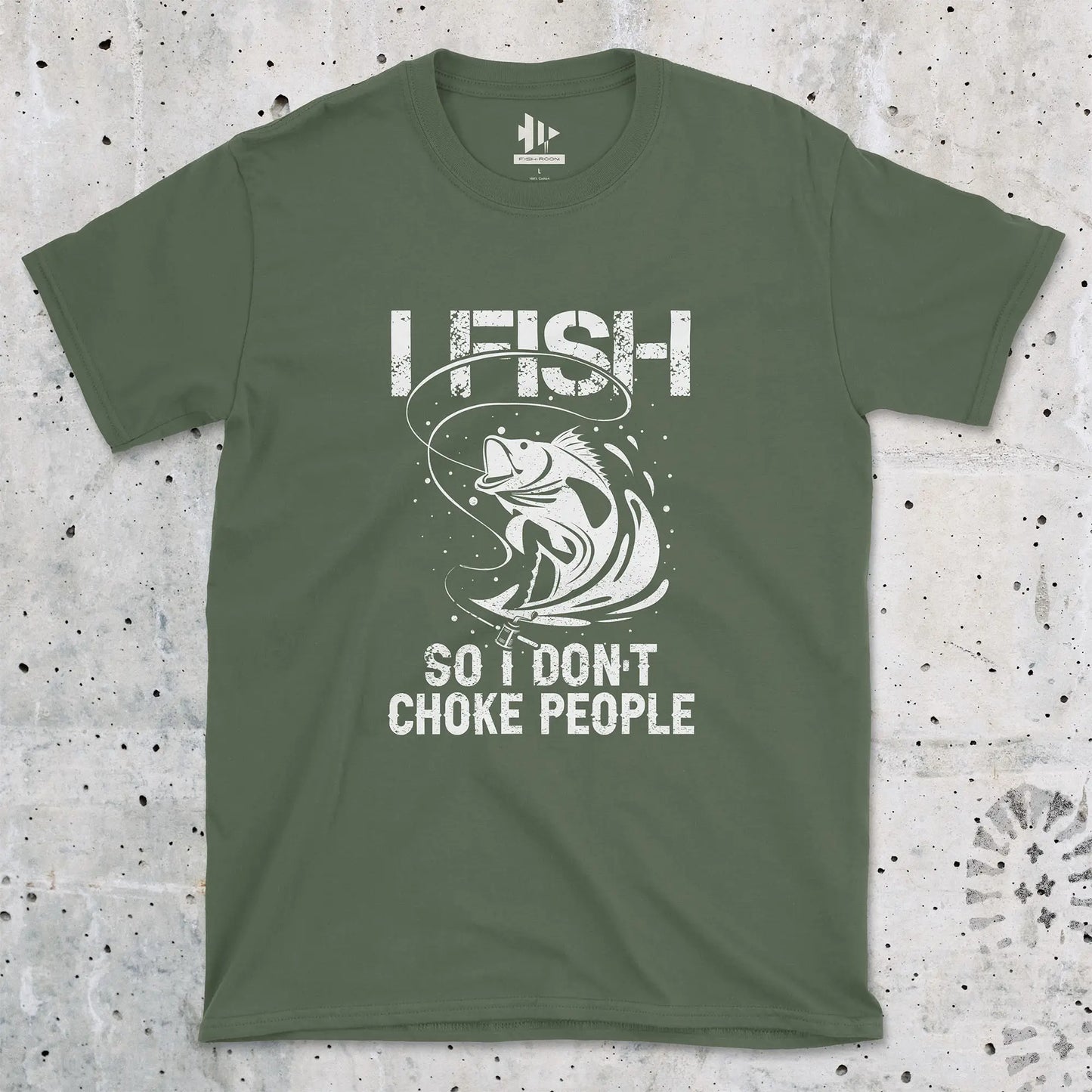 Military Green, Fish Not to Choke Tee – fish-room
