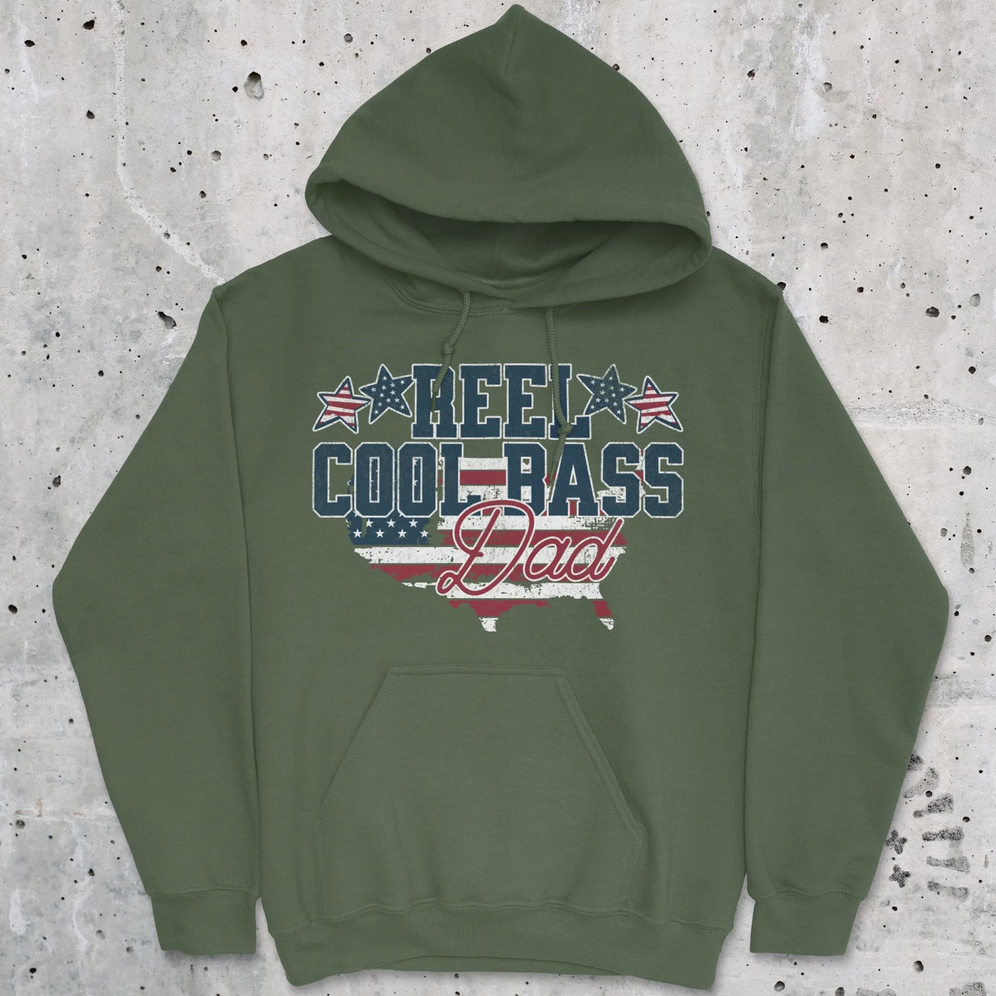 Military Green, Reel Cool Bass Dad Hoodie – fish-room