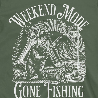 Military Green, Weekend Mode: Gone Fishing Tee – fish-room