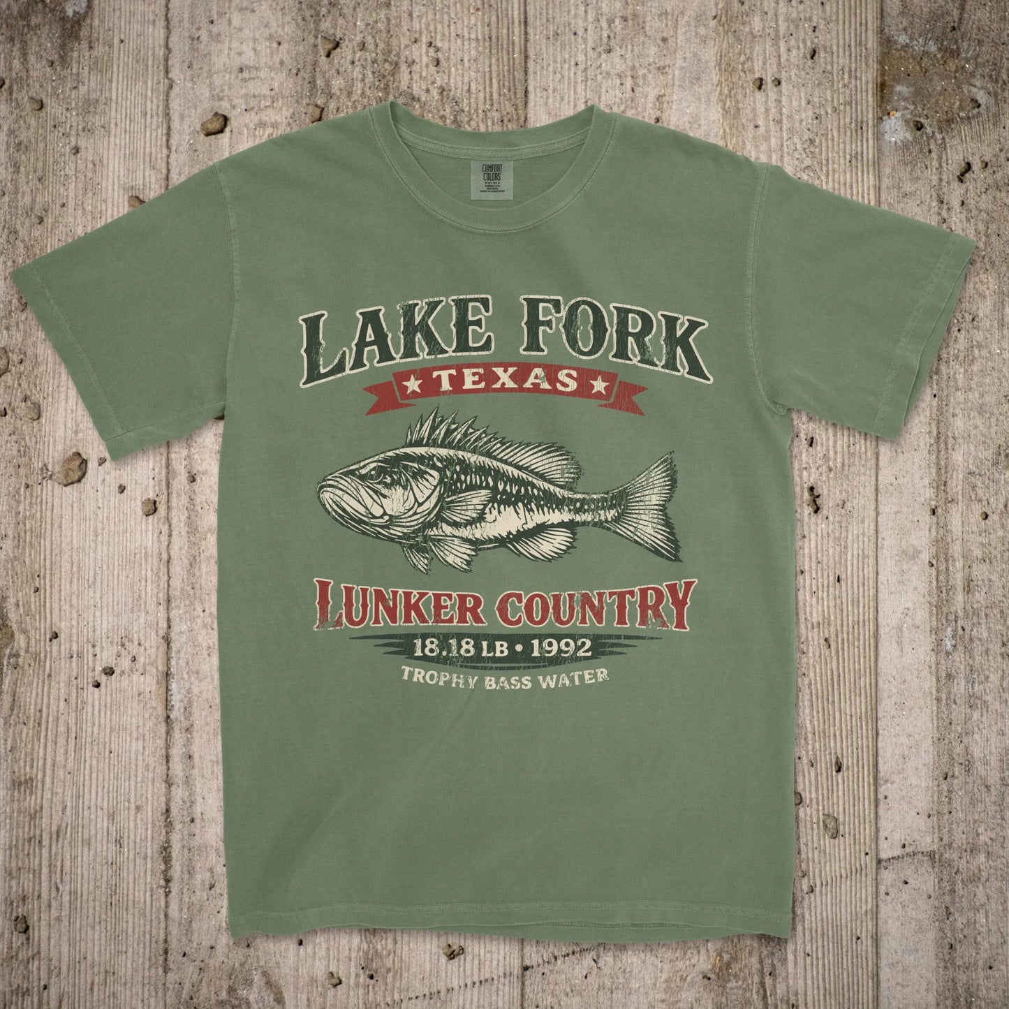 Moss, Lake Fork Record Bass Tee – fish-room