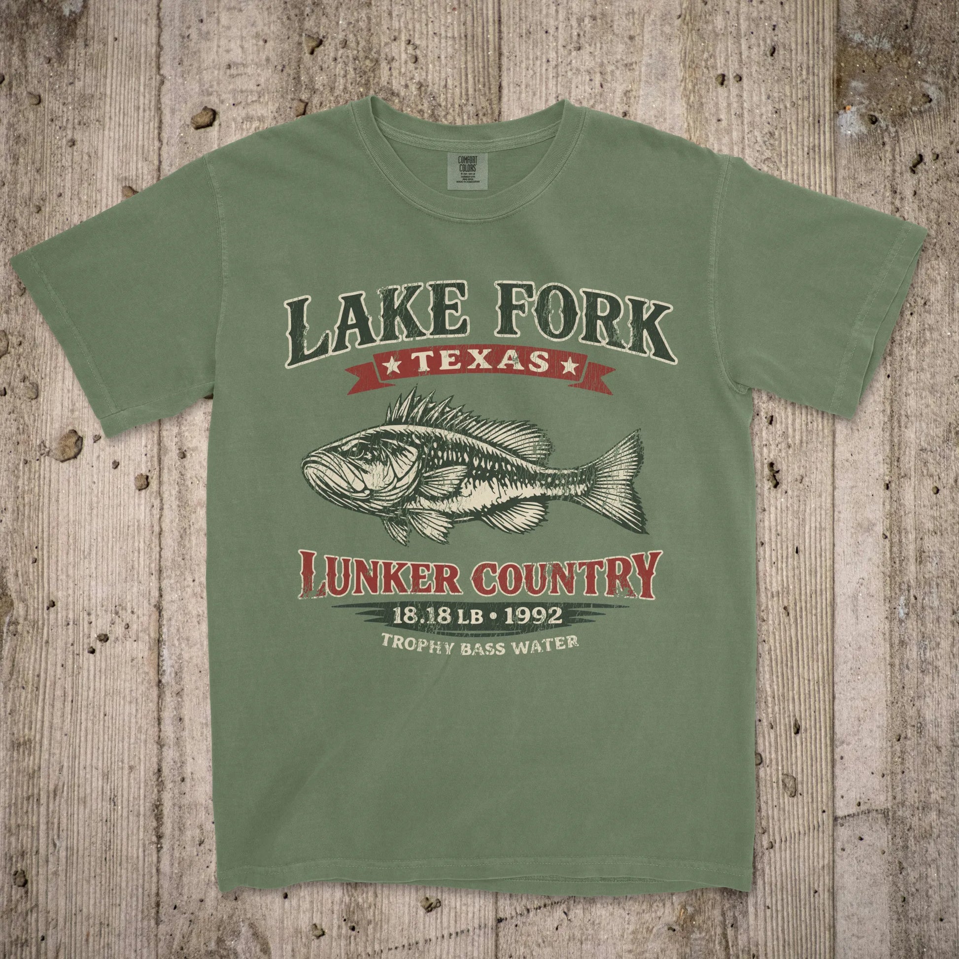 Moss, Lake Fork Record Bass Tee – fish-room