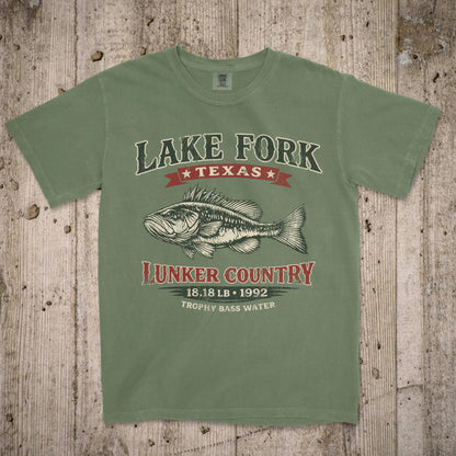 Moss, Lake Fork Record Bass Tee – fish-room