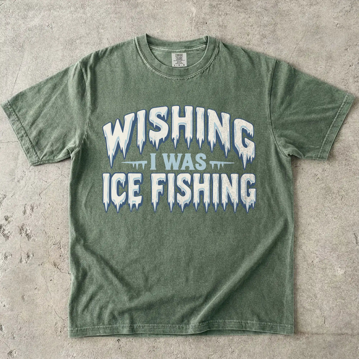 Wishing I Was Ice Fishing T-Shirt