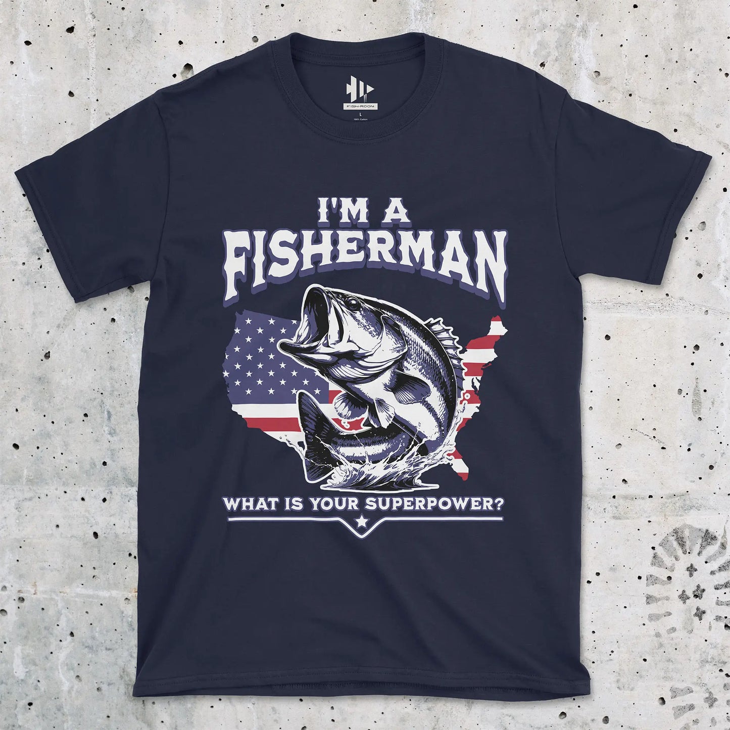 Fisherman Superpower Tee Navy T-Shirt