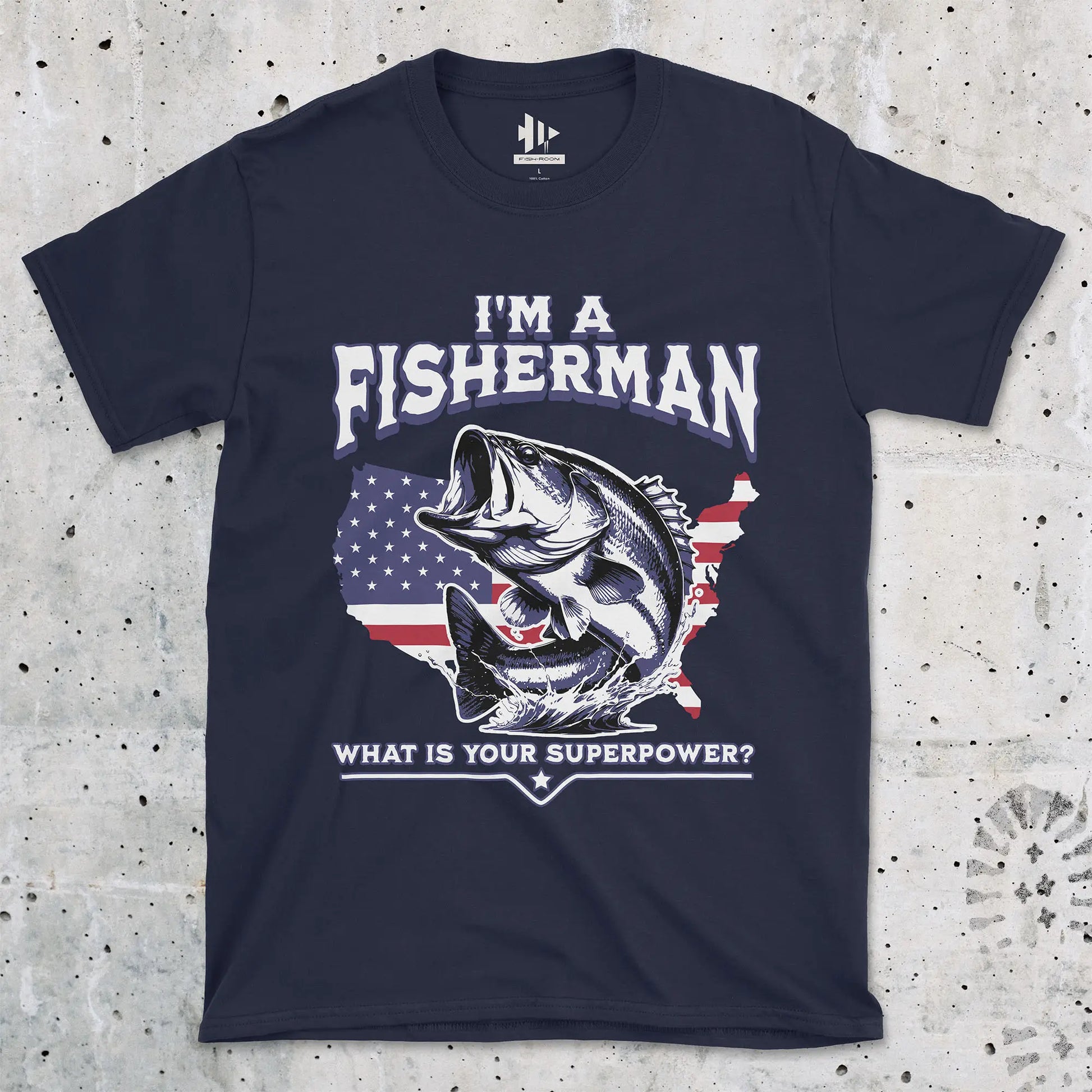 Fisherman Superpower Tee Navy T-Shirt
