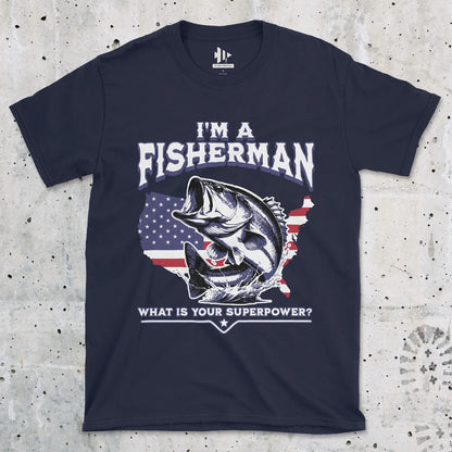 Fisherman Superpower Tee Navy T-Shirt