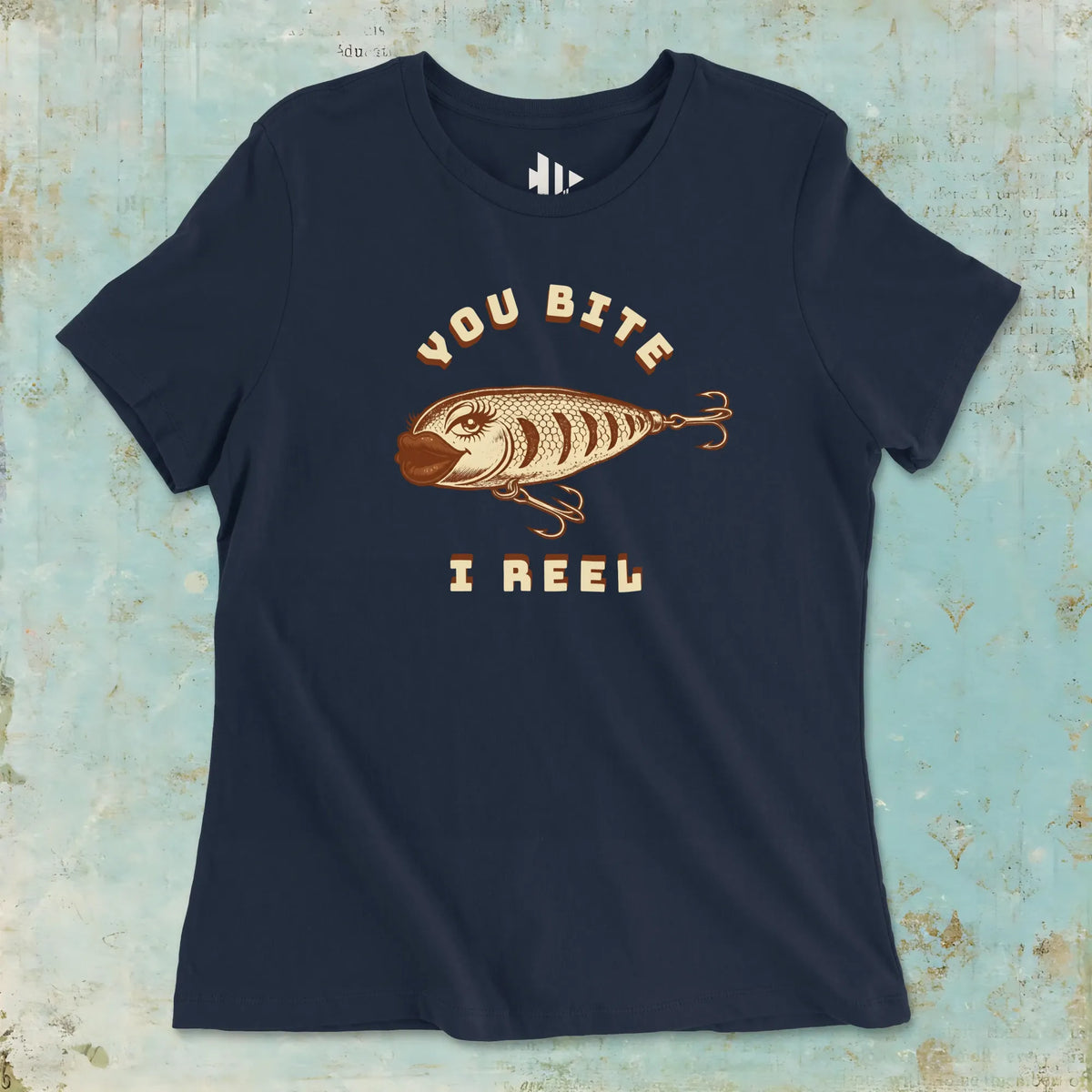 Navy, You Bite I Reel Ladies’ Tee – fish-room