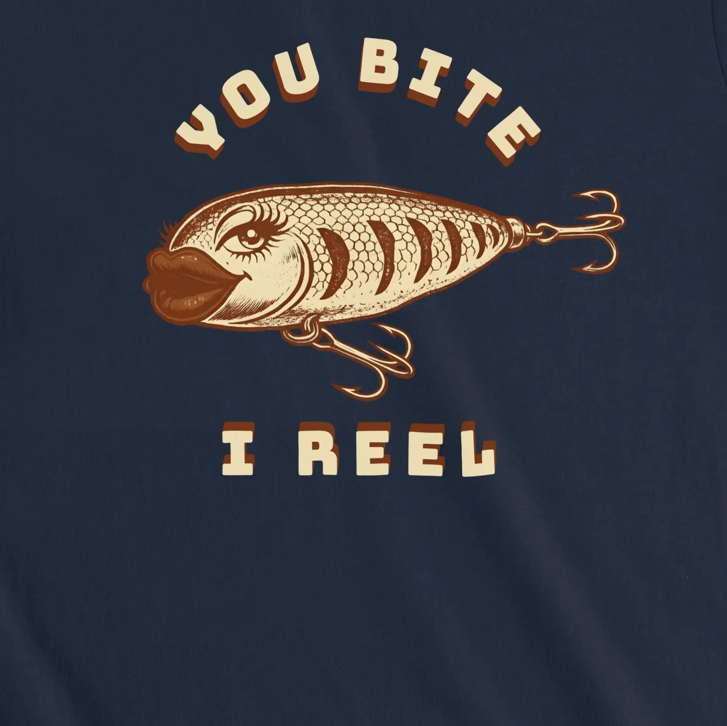 Navy, You Bite I Reel Ladies’ Tee – fish-room