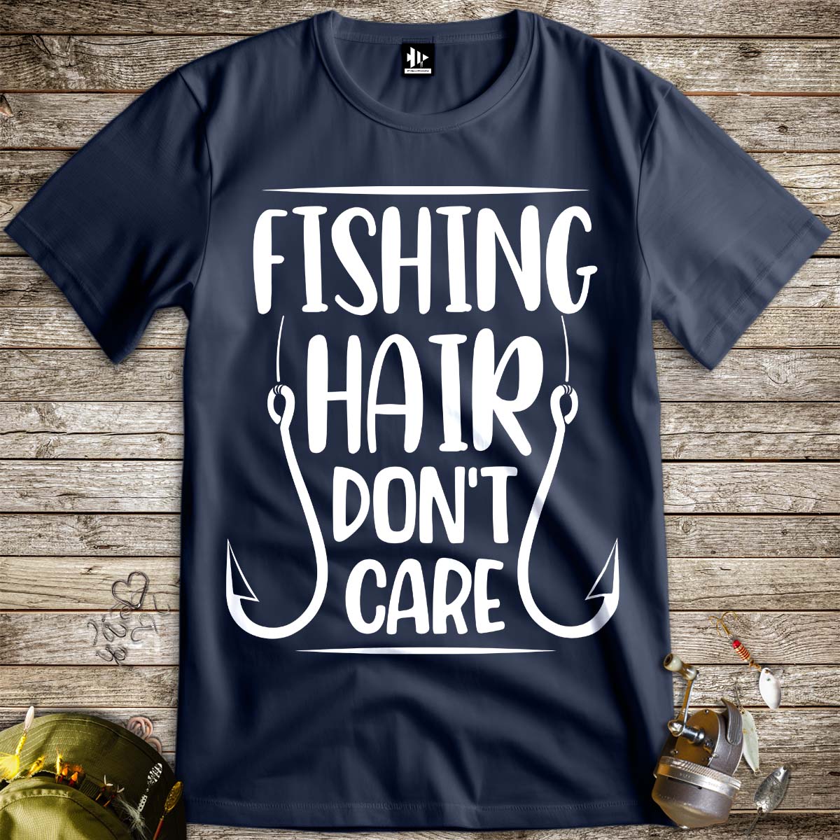 Fishing Hair Don't Care Tee-funny fishing t shirt-FISH-ROOM LLC