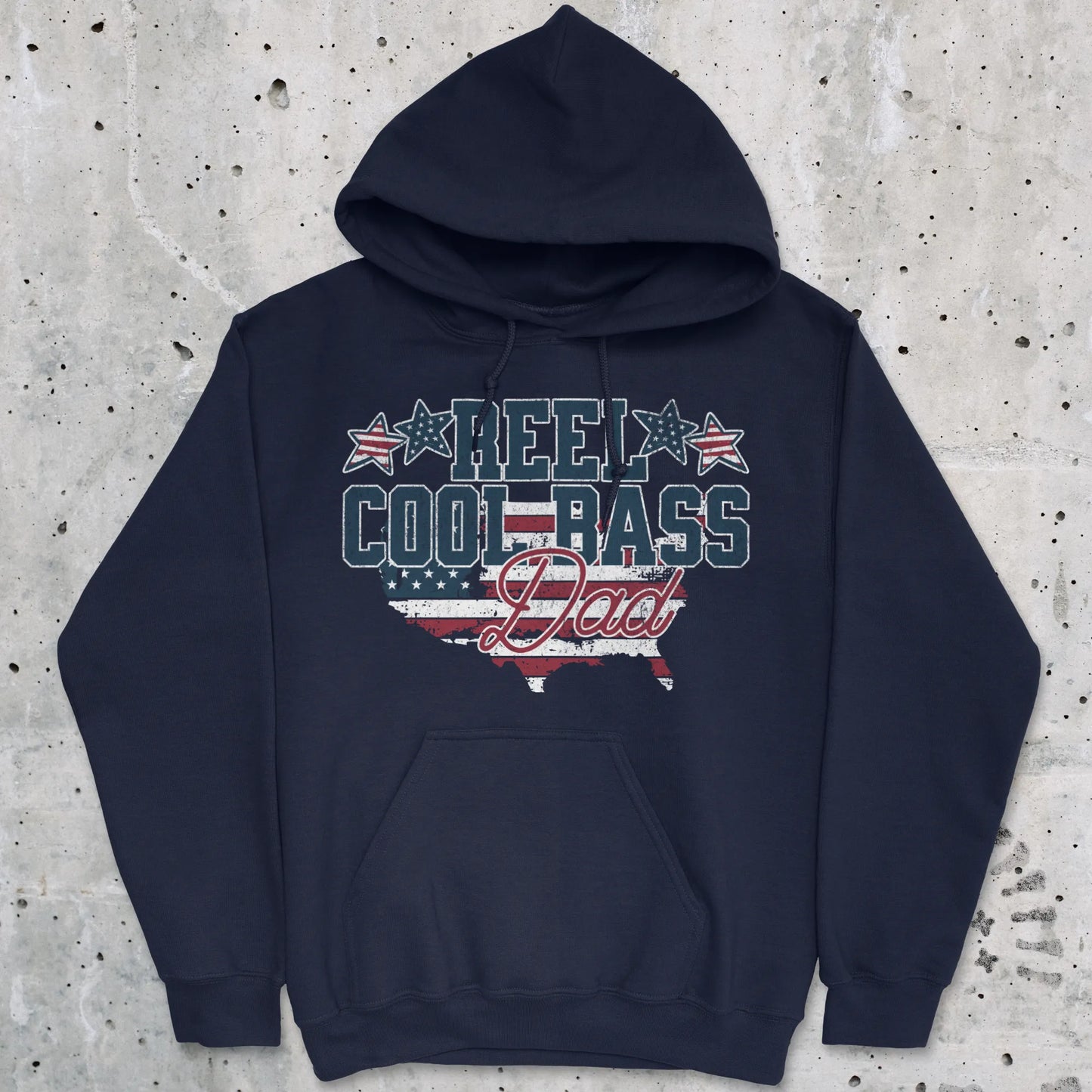 Navy, Reel Cool Bass Dad Hoodie – fish-room