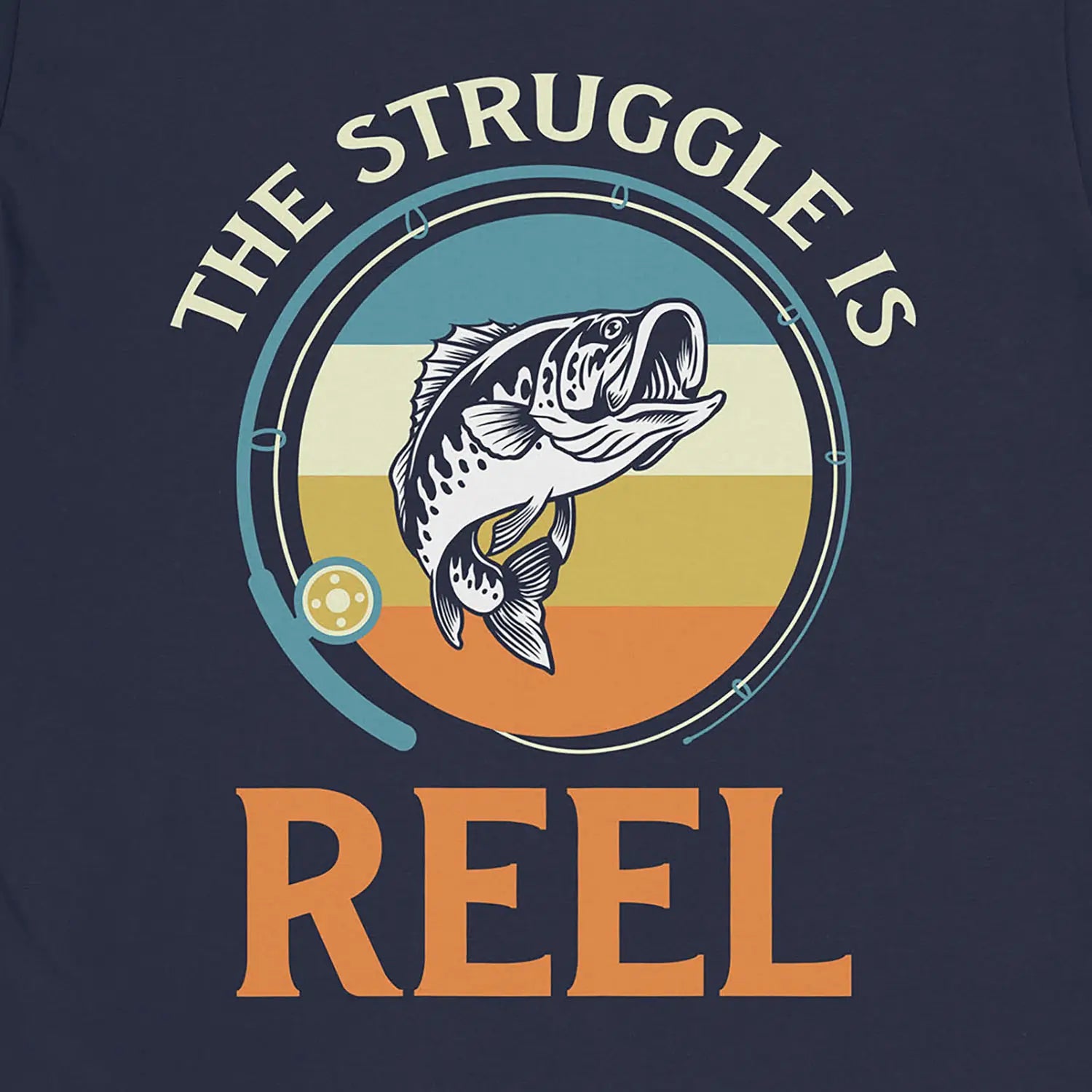 Navy, The Struggle Is Reel Tee – fish-room