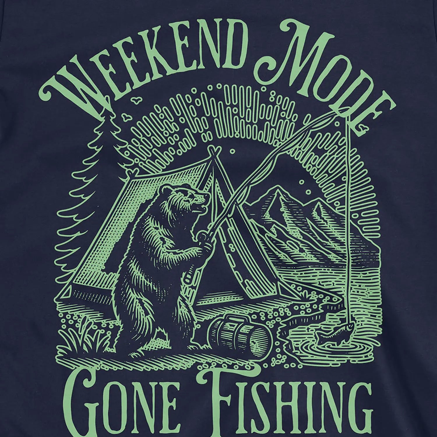 Navy, Weekend Mode: Gone Fishing Tee – fish-room