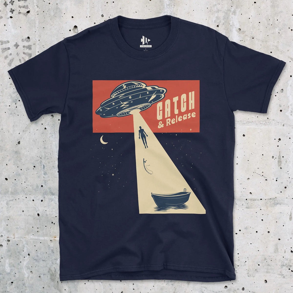 Navy, Catch & Release – UFO Edition Tee – fish-room